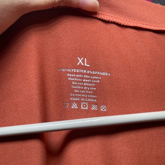 Showitty Women's Orange V-Neck Long Sleeve Top - Picture 2 of 4